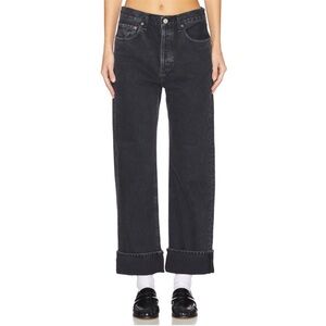 NWT AGOLDE FRAN JEAN LOW SLUNG EASY STRAIGHT in Black Tea Sz 26